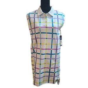 NWT‎ Fila Links Polo Dress Sleeveless Plaid Golf Athletic Sz S